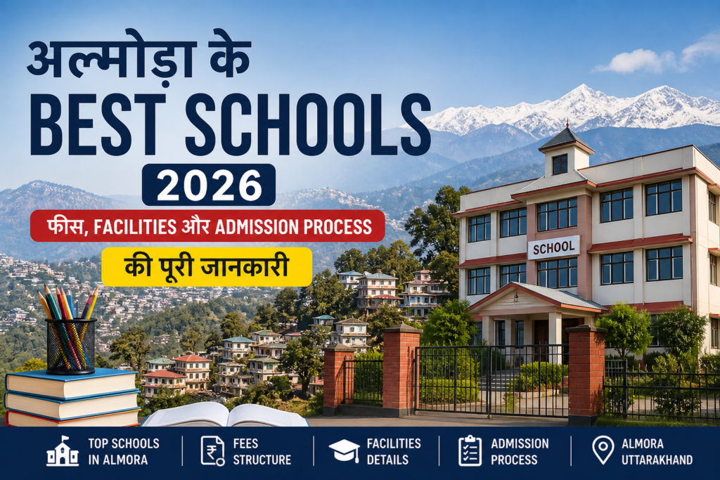 Almora best schools 2026 featured image showing school building with fees, facilities and admission process information